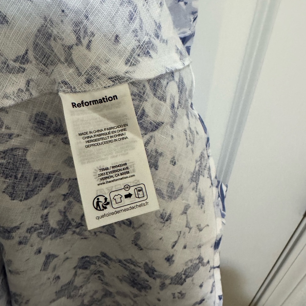 Reformation Blue and White Floral Midi Dress - Picture 6 of 6